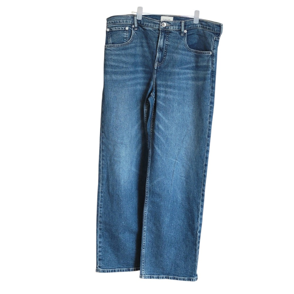 Everlane Jeans Womens Size 31 Blue Denim Straight Leg Mid 36X31 The Column